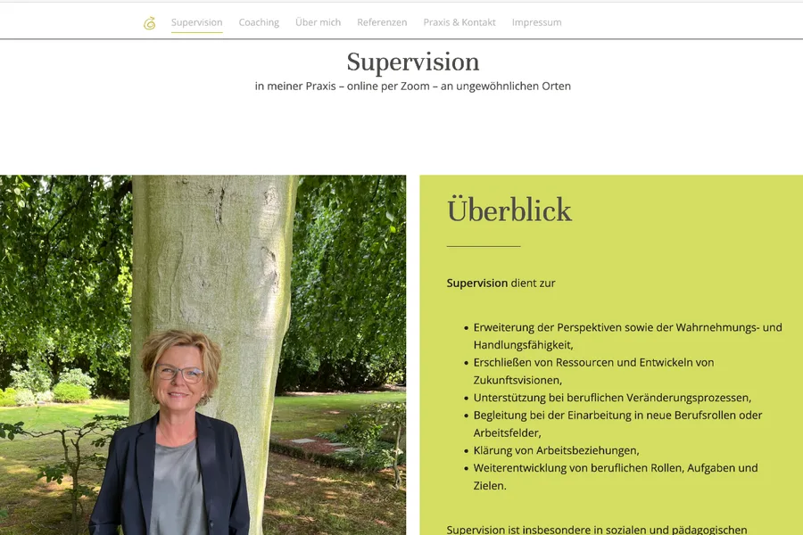 Screenshot Kontakt-Seite