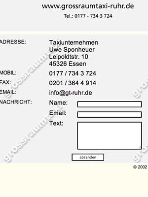 Webseite von Taxi Sponheuer